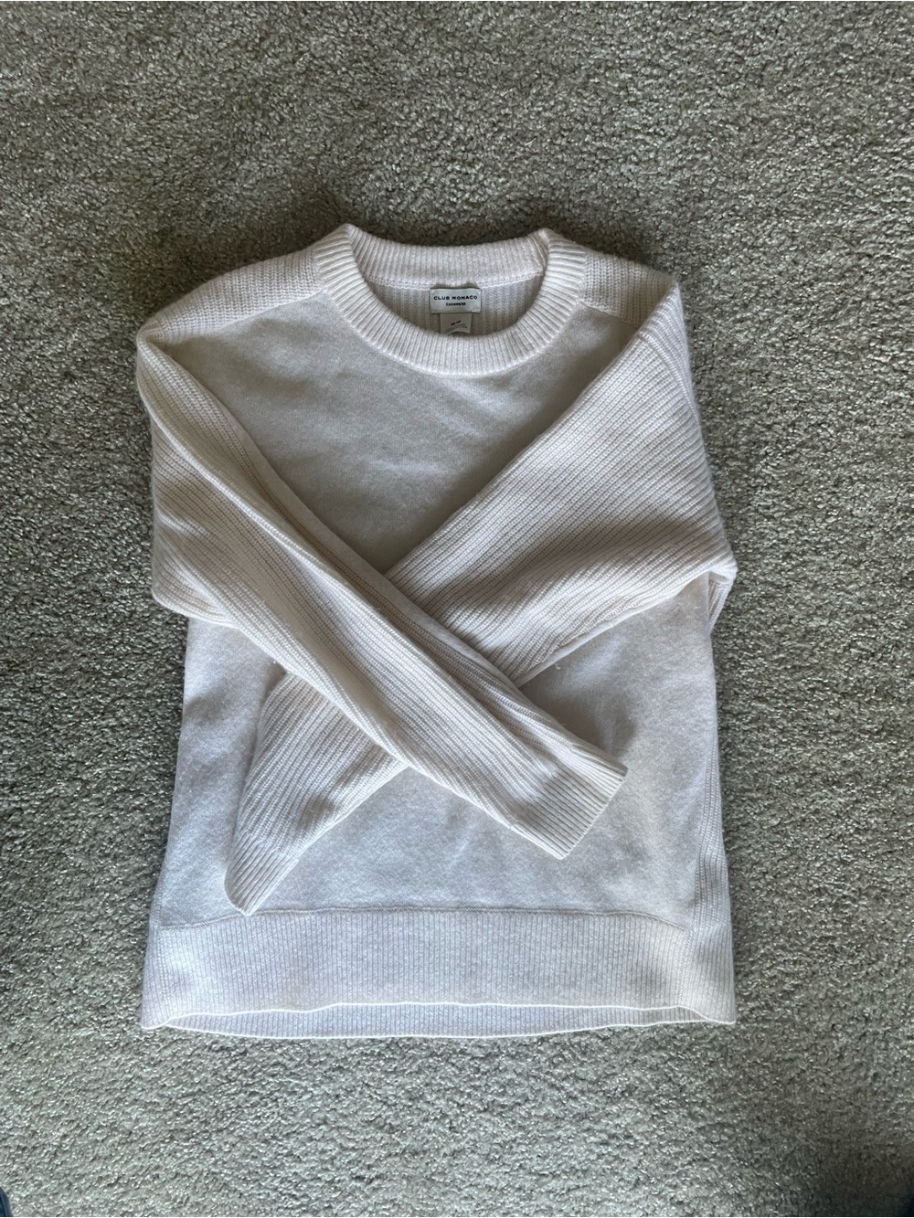 Club Monaco Cashmere Cream Crewneck Sweater